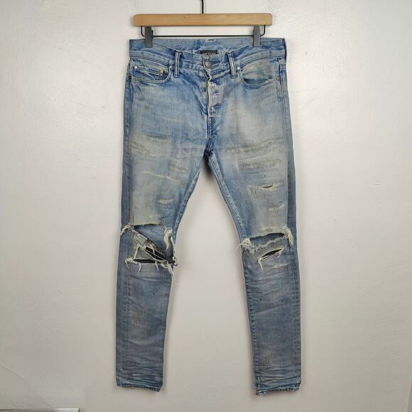 John Elliott The Cast 2 Hanoi Jeans Mens 29 Medium Wash Distressed Made in Japan